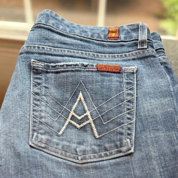 7 For All Mankind A Pocket Bootcut Jeans Size 30 USA - Picture 3 of 13
